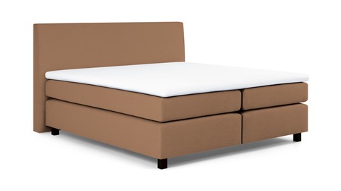 Boxspring Autentik Kurbat vlak met gestoffeerd matras, caramel