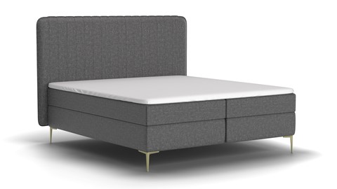 Boxspring Ruby vlak met gestoffeerd matras stofgroep Hygge, anthracite