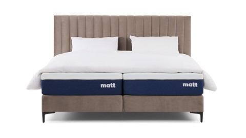 Matt Sleeps Boxspring Velvet stroken vlak met matras Matt, beige