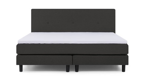 Boxspring Invito vlak met gestoffeerd matras, donkergrijs