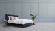 Matt Sleeps Boxspring Velvet knopen vlak met matras Matt, blauw