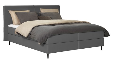 Boxspring Opal vlak met gestoffeerd matras, anthracite state