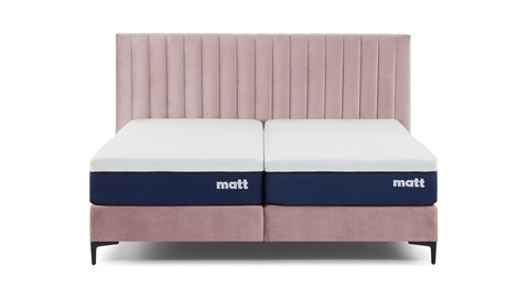 Matt Sleeps Boxspring Velvet stroken vlak met matras Matt, roze