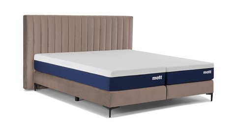 Matt Sleeps Boxspring Velvet stroken vlak met matras Matt, beige