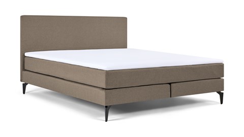 Boxspring Cisano vlak met gestoffeerd matras, taupe