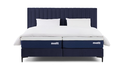 Matt Sleeps Boxspring Velvet stroken vlak met matras Matt, blauw