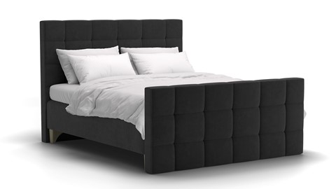 Boxspring Unik Varje vlak met Vildar Royal matras stofgroep Challenger, onyx