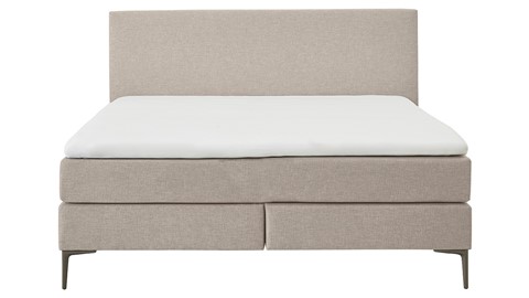 Boxspring Emerald vlak met gestoffeerd matras, khaki