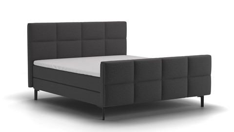 Boxspring Attraktiv Trendik vlak met gestoffeerd matras stofgroep Cyber, graphite