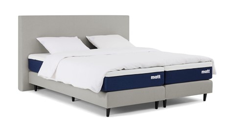 Matt Sleeps Boxspring Original vlak met matras Matt, grijs