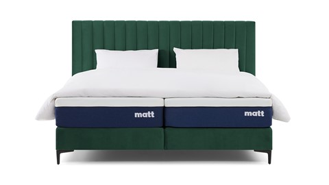 Matt Sleeps Boxspring Velvet stroken vlak met matras Matt, groen