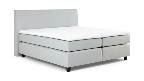 Boxspring Autentik Kurbat vlak met gestoffeerd matras, light grey