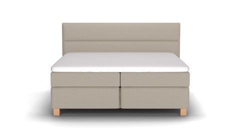 Boxspring Solid Lina vlak met gestoffeerd matras, beige