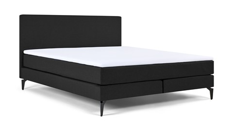 Boxspring Cisano vlak met gestoffeerd matras, dark grey