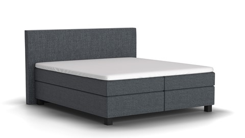 Boxspring Autentik Tunn vlak met gestoffeerd matras, dark blue