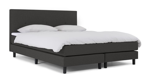 Boxspring Invito vlak met gestoffeerd matras, donkergrijs