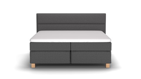 Boxspring Solid Lina vlak met gestoffeerd matras, grey