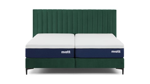 Matt Sleeps Boxspring Velvet stroken vlak met matras Matt, groen