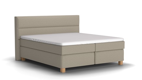 Boxspring Solid Lina vlak met gestoffeerd matras, beige