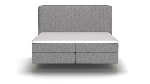 Boxspring Ruby vlak met gestoffeerd matras stofgroep Hygge, light grey