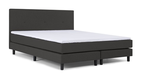 Boxspring Invito vlak met gestoffeerd matras, donkergrijs