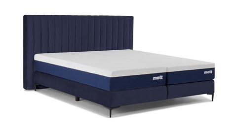 Matt Sleeps Boxspring Velvet stroken vlak met matras Matt, blauw