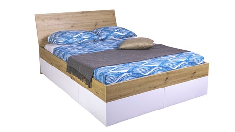 Opbergbed Mundi met 4 laden, artisan oak/white