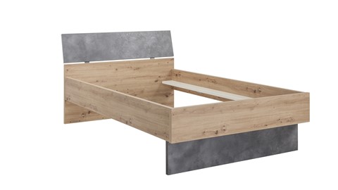 Bed Lafabrica, artisan oak/stone