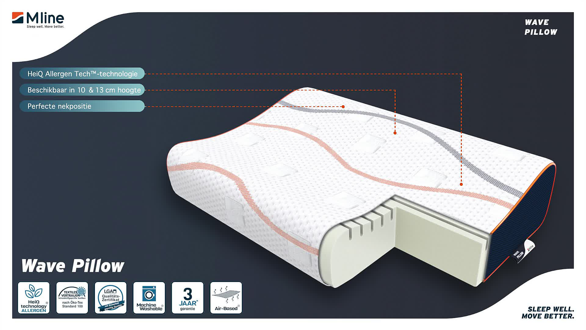 M line Wave Pillow